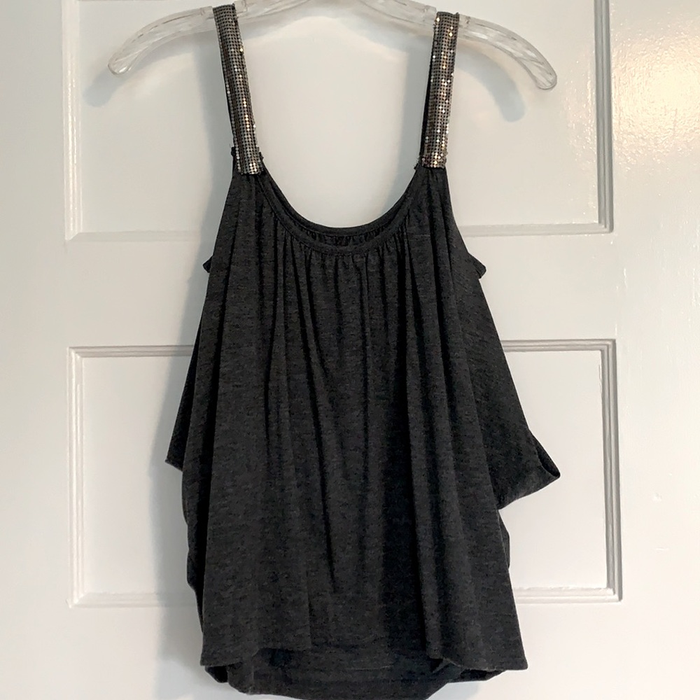 Heather grey tank with some bling!